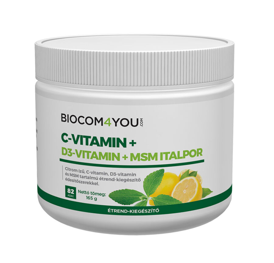 C-Vitamin+D3-Vitamin+MSM Italpor, 165 g - Biocom