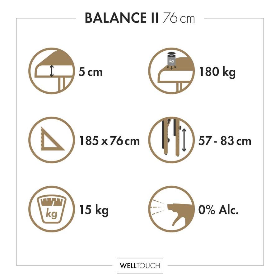 WellTouch Balance II Masszázságy - Burgundy - Bodhi