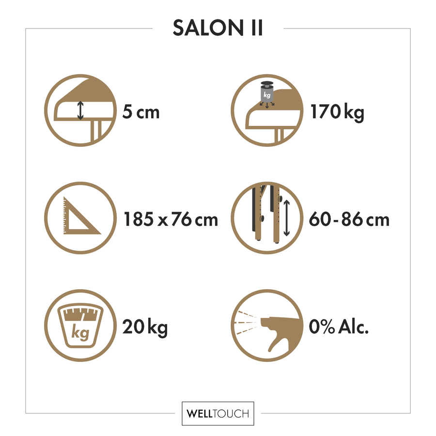 WellTouch Salon II Masszázságy - Burgundy - Bodhi