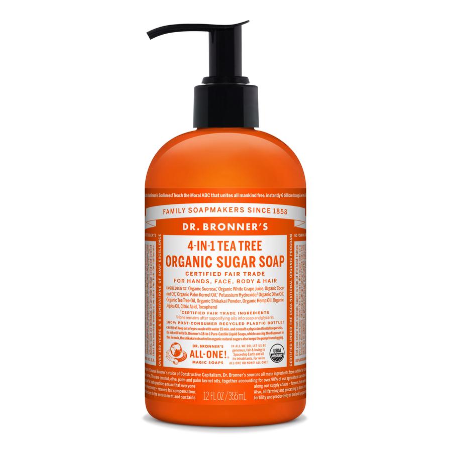 Dr. Bronner's Bio nádcukros szappan - Teafa 355ml