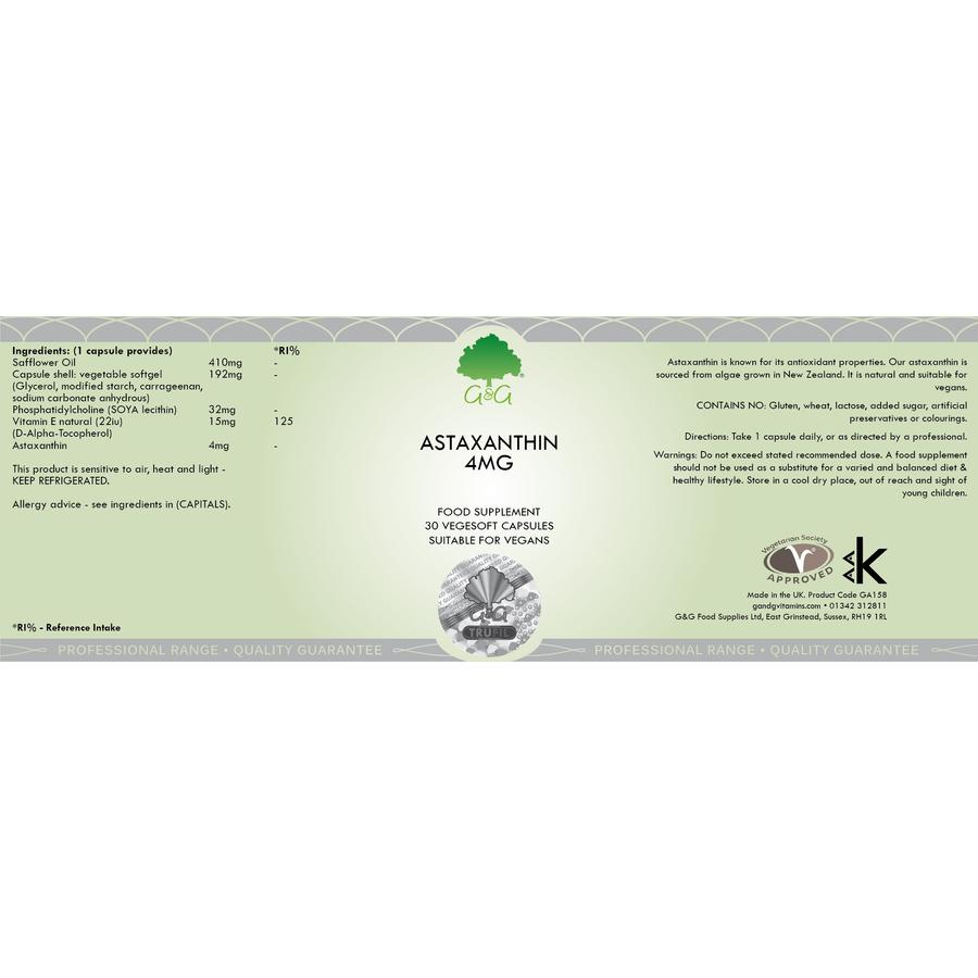 Astaxanthin 4mg 30 Növényi Lágykapszula – G&G