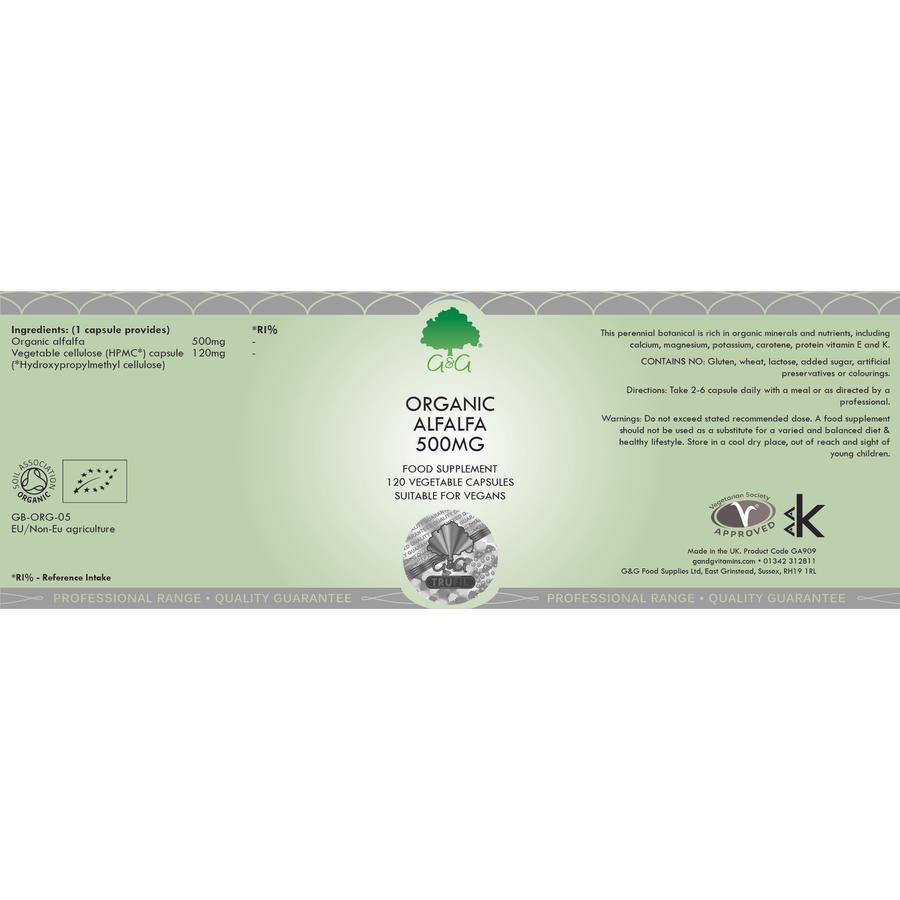Lucerna (organic Alfalfa) 500mg 120 Kapszula – G&G