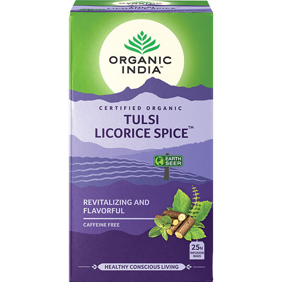 Tulsi LICORICE SPICE Édesgyökér, filteres bio tea, 25 filter - Organic India