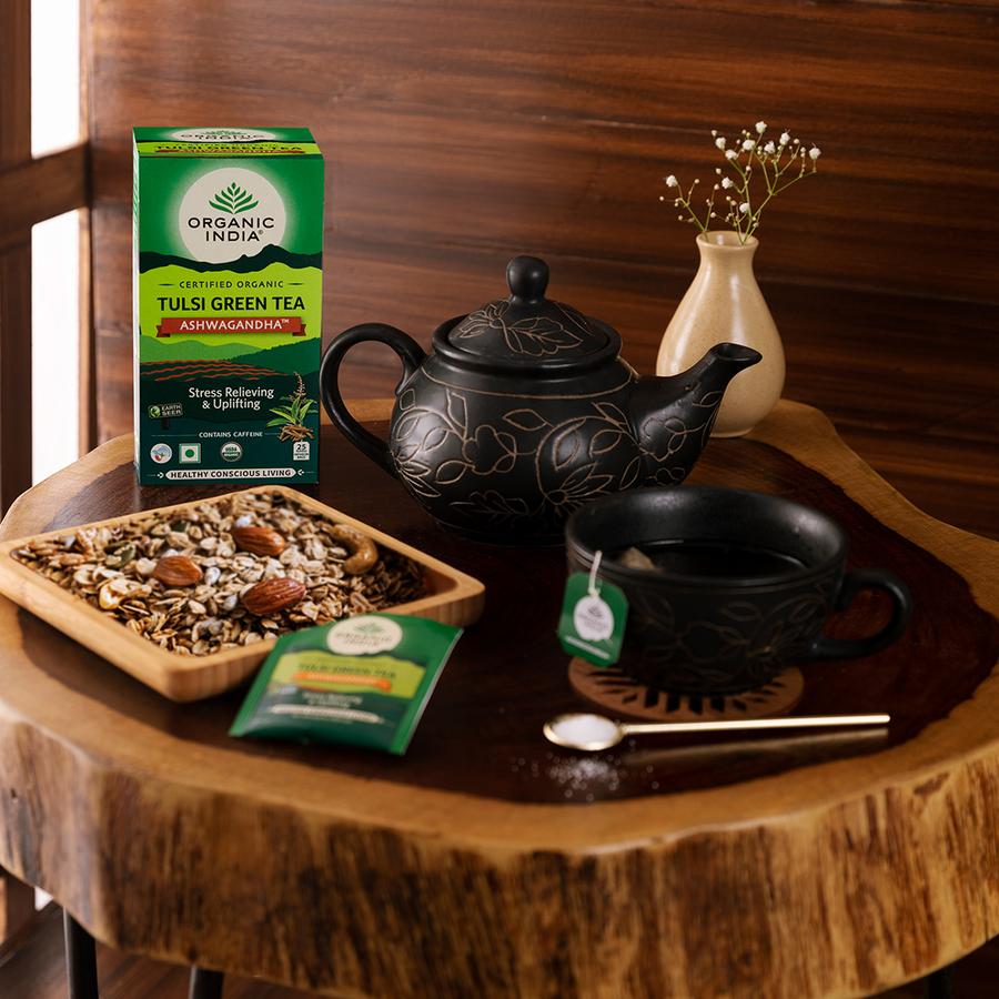 Bio Tulsi Tea - Zöld Tea-Ashwaganda - Filteres - Organic India