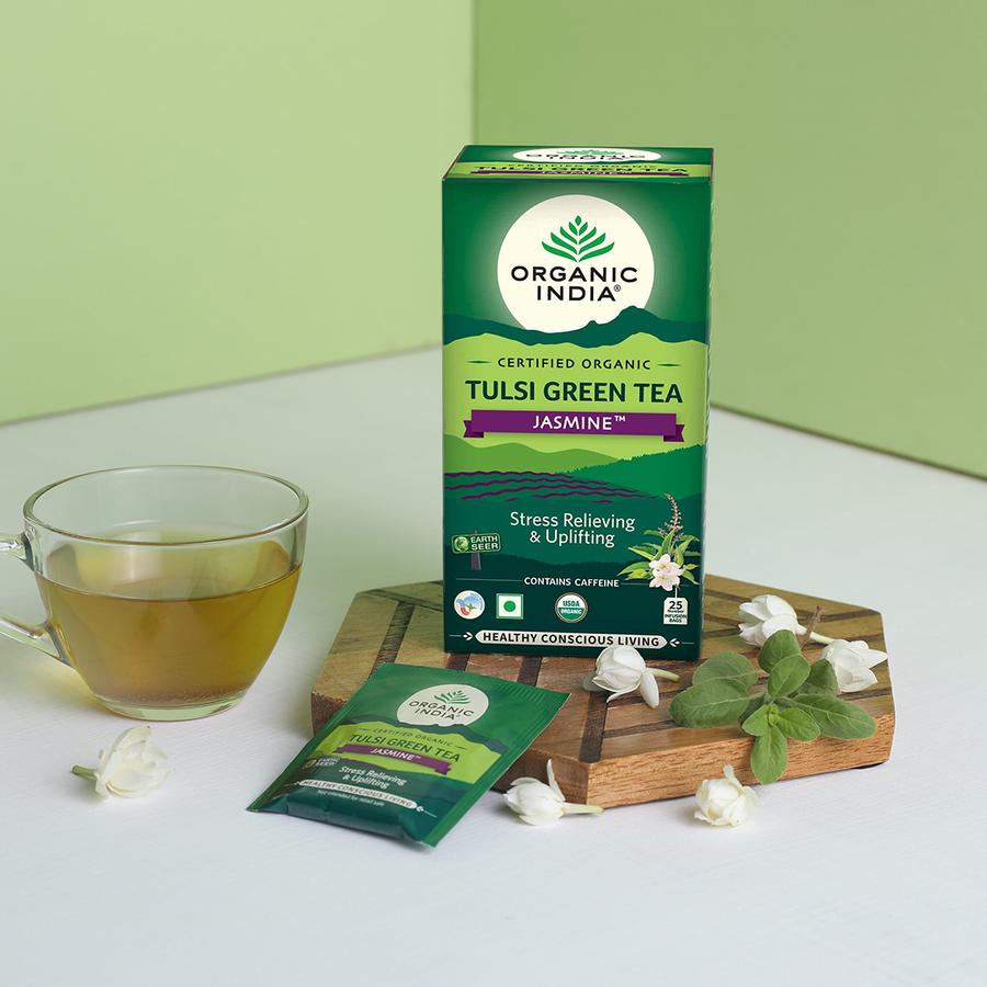 Bio Tulsi Tea - Zöld Tea-Jázmin - Filteres - Organic India