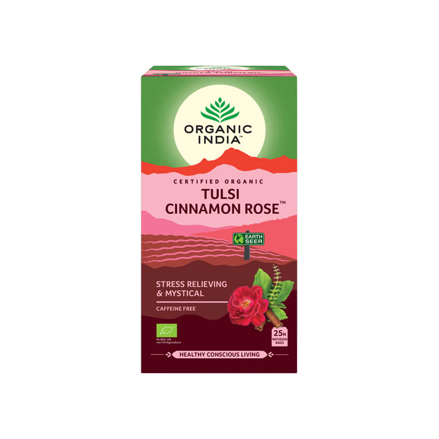Tulsi CINNAMON ROSE Fahéj Rózsa, filteres bio tea, 25 filter - Organic India