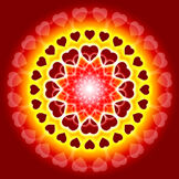 Mandala falikép - Szerelem sárga piros