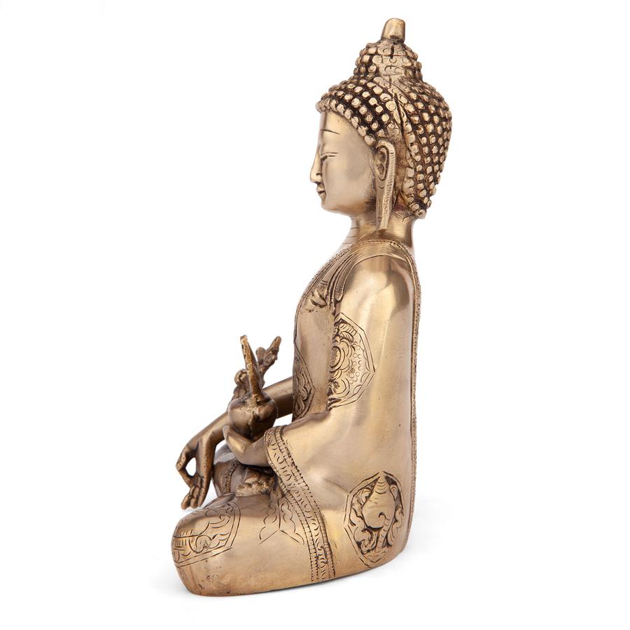 Buddha Réz Szobor, Aranyozott, 18cm - Bodhi