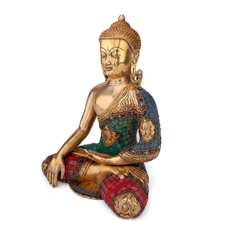 Buddha Réz Szobor, Többszínű, 30cm - Bodhi