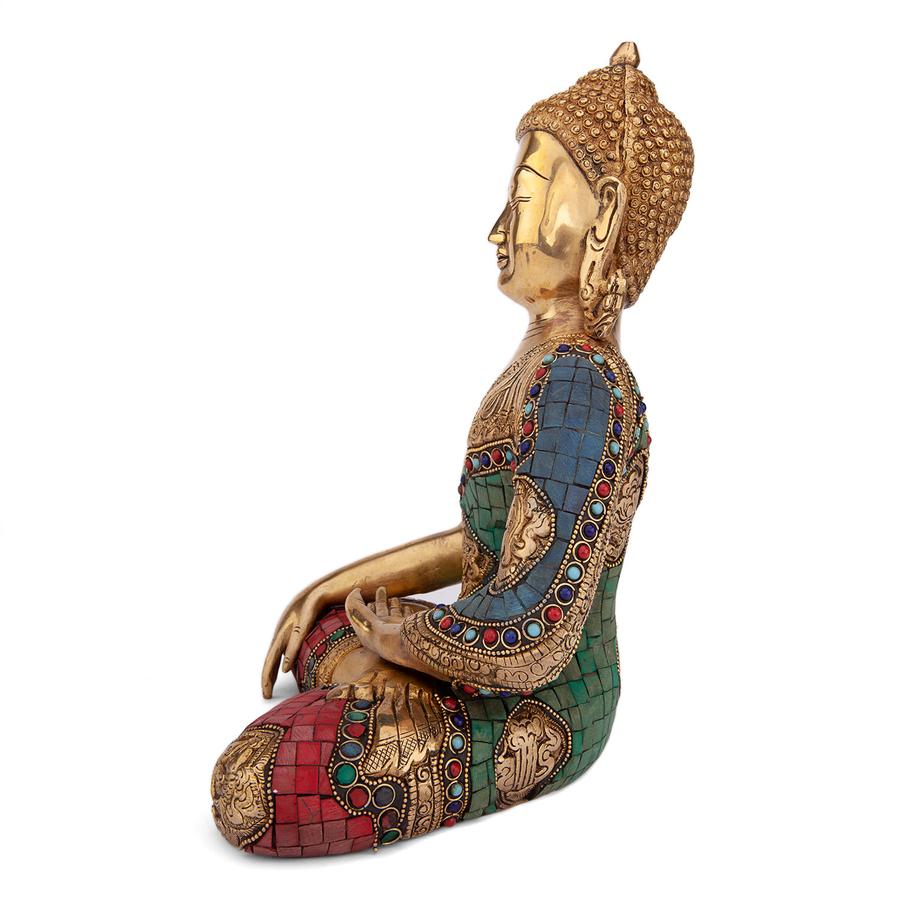 Buddha Réz Szobor, Többszínű, 30cm - Bodhi
