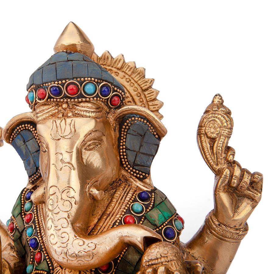 Ganesh Réz Szobor, Többszínű, 20cm - Bodhi