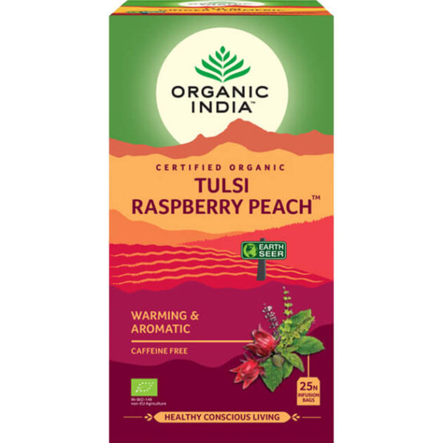 Bio Tulsi tea - Málna-Őszibarack - Filteres - Organic India